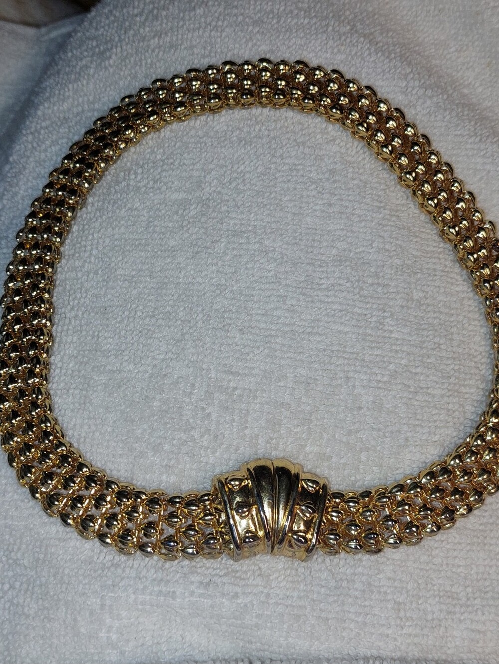 Gold Statement Mesh Choker Necklace